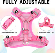 Cat Harness and Leash Set Stylish Escape Proof Cat Vest Harness Adjustable Breathable Pet Leash with Reflective Trim
