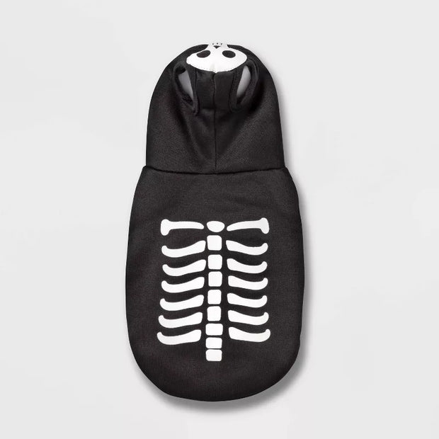 Skeleton Glow Reflective Halloween Hoodie Dog and Cat Costume